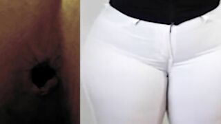 Girl eats a piece of shit from the floor