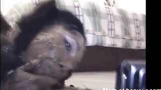 Asian Hottie Eating Fresh Shit & Getting Covered In Shit