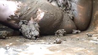 Massive poop covered lady