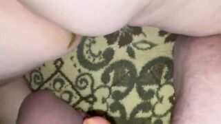 Lovely amateur chunky lady takes hard scat pounding at home