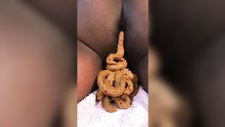 Nasty black mommy shitting nice load