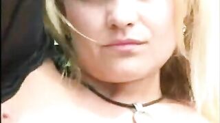 Blond shit and scat masturbates outdoor