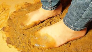 Very shitty and glue nylon feet closeup