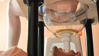 Pretty blonde in stockings dropping shit for slave