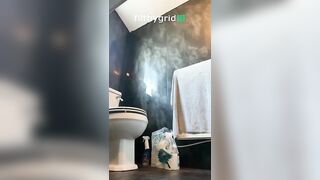 English blonde chick shits on the floor