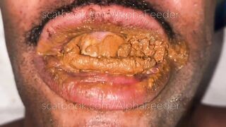 Dude eating messy shit