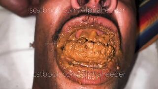 Dude eating messy shit