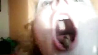 Girl licks eats and swallows poo