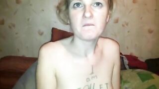 Hot blonde girlfriend eating scat