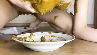 Sexy madam eating shit