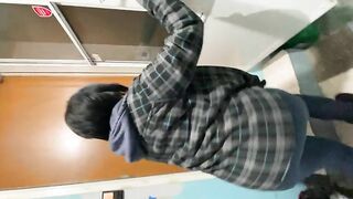 Fat pooping ass