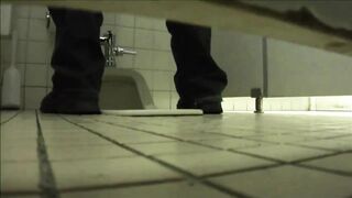 Woman takes a massive shit into a sink