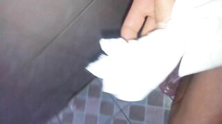 Korean cute girl playing with shit