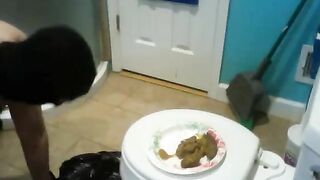 Mother feeds shit to slave