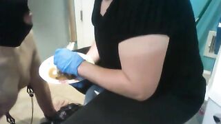 Mother feeds shit to slave