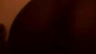 Slutty ebony lady shitting in panties