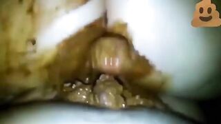 Dirty amateur wife enjoying hardcore scat fuck HD