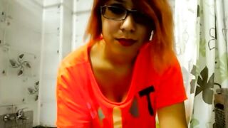 Busty nerdy MILF covered in scat & period