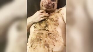 Scat addicted slut loves eating sticky shit
