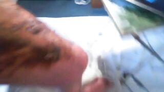 Pretty blonde girlfriend sucking scat cock