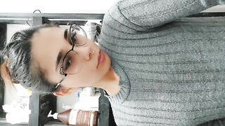 Very cute brunette girlfriend showing her yummy pooping hole