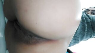 Very cute brunette girlfriend showing her yummy pooping hole