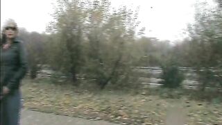 Amateur girl shits and pee outdoor