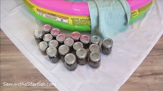 Big boobs brunette chunk babe smearing shit