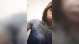 Slim black woman with big ass dropping shit