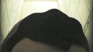 Takes a shit in a public toilet and puts a thong on dirty ass