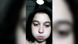 Teen scat girl chewing and swallowing