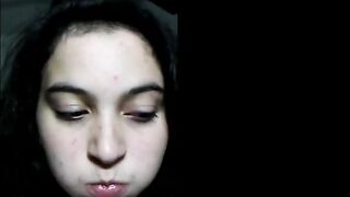 Teen scat girl chewing and swallowing