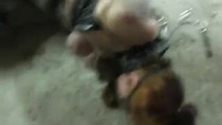 Tied extreme slave rolling in shit