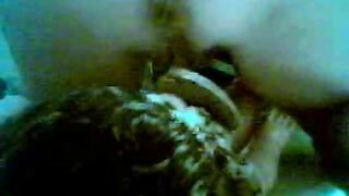 Nasty babe covered under the shit