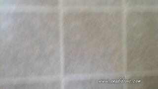 Woman with shit in ass spreads her cheeks