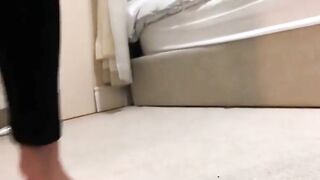 Gorgeous hot looking brunette milf spread legs for shitting