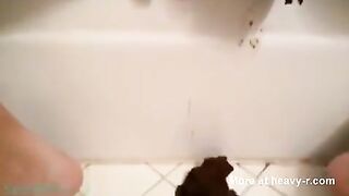 Messy shit in white panty