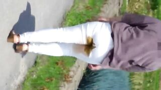Caught panty pooping in the public