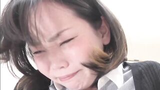 Japanese brunette girl pushing shit