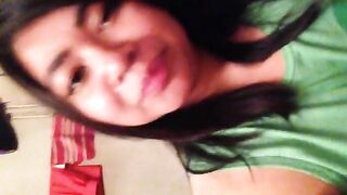 Asian hairy cute girl pissing