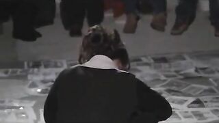 Peeing party on the black and white photos