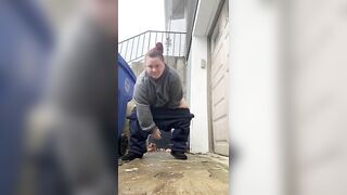 BBW Slut driveway piss