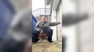 BBW Slut driveway piss