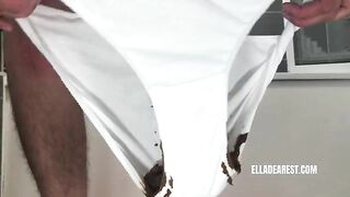 Ebony babe and sexy panty poop