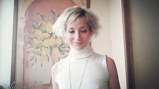 Platinum blonde licking and eating shit