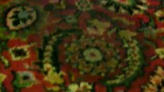 Girl squats and drops a huge shit on the rug