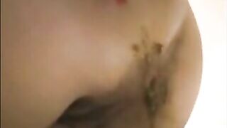 Dirty ass milf farting along with shit