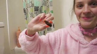 Eating Small turds in the toilet