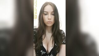 Beautiful brunette teen teasing and dropping hot shit for you
