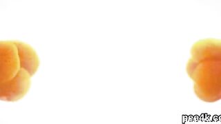 Pretty blonde babe pussy fingering and pissing